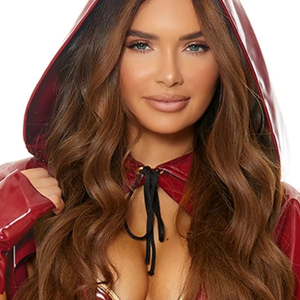 Elegant Red Hooded Dress